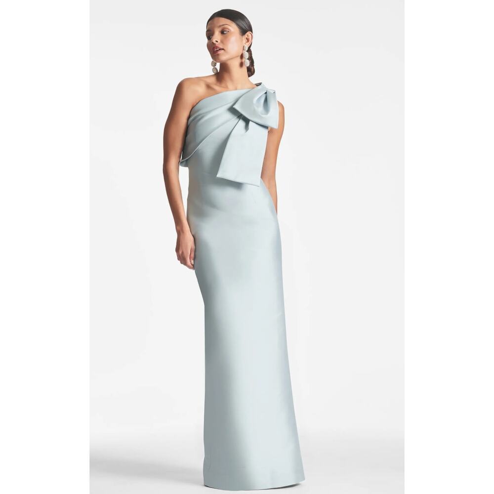 Sachin & Babi Bonnie Bow One-Shoulder Mikado Gown Size 10